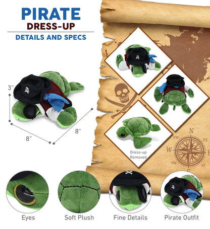 BIG EYE 6" PLUSH - SEA TURTLE WITH PIRATE DRESS UP