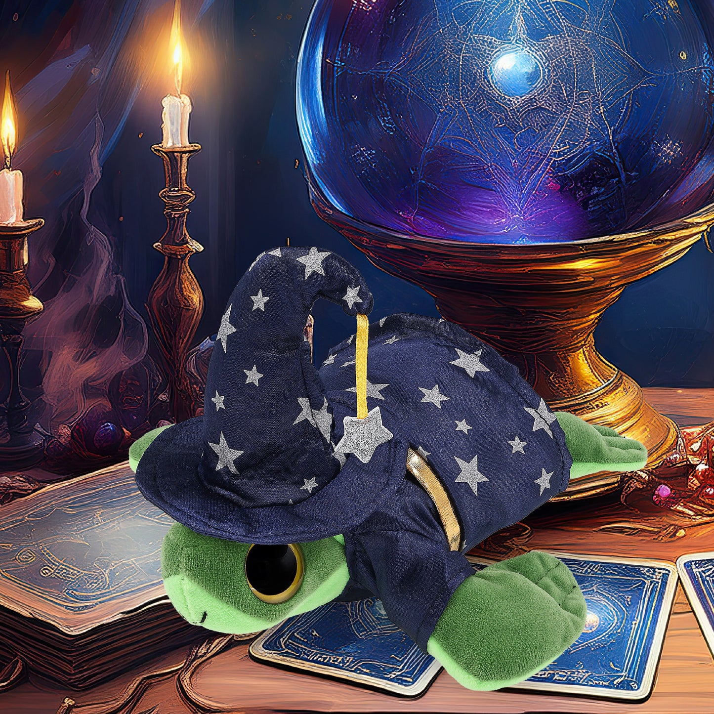 BIG EYE 6" PLUSH - SEA TURTLE WITH WIZARD DRESS UP
