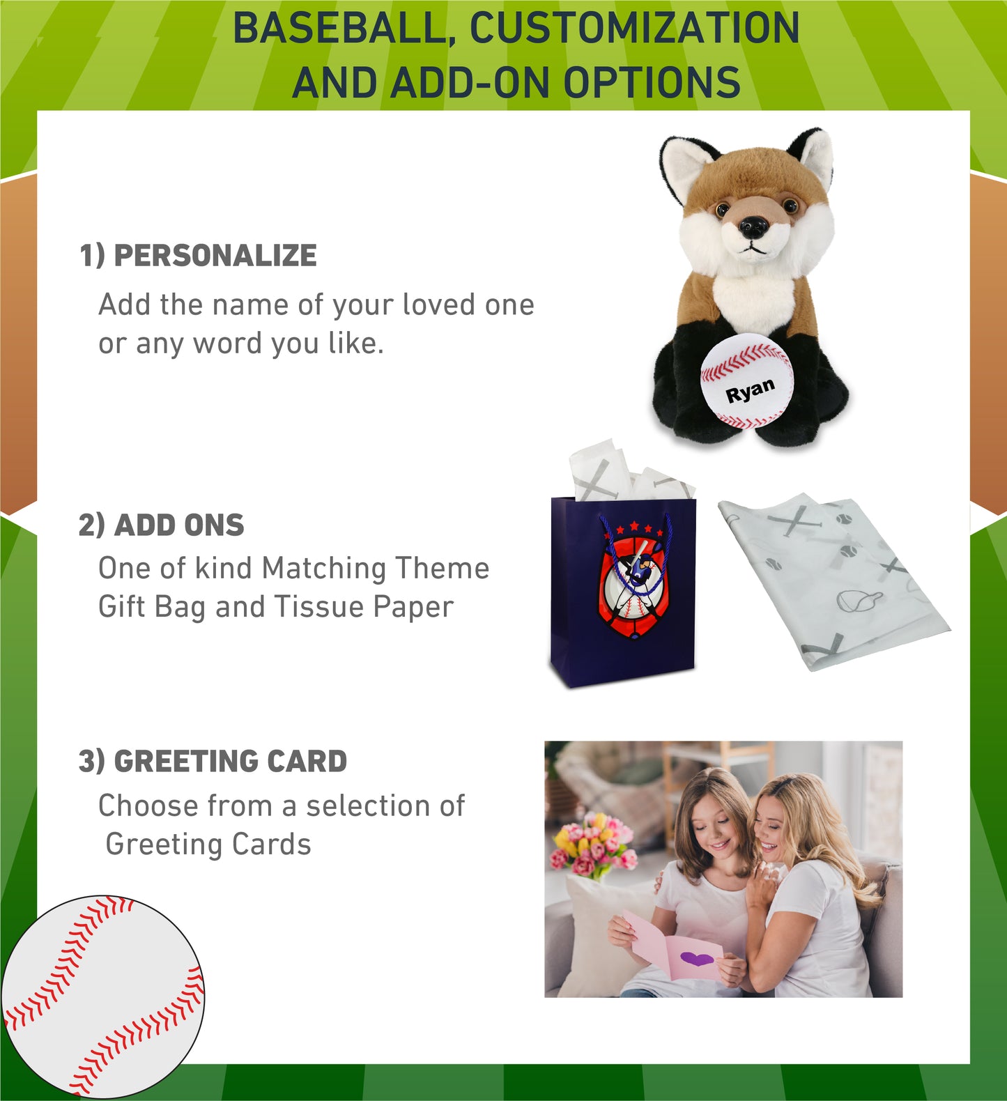 SUPER-SOFT PLUSH - FLOPPY FOX 9" WITH BASEBALL PLUSH