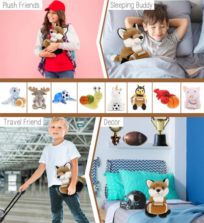 SUPER-SOFT PLUSH - FLOPPY FOX 9" WITH FOOTBALL PLUSH