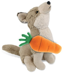 DolliBu Happy Easter Super Soft Plush Cute Howling Wolf with Carrot - 8.5 Inch