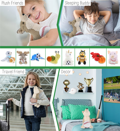 SUPER-SOFT PLUSH - HOWLING WOLF 8.5" WITH BASEBALL PLUSH