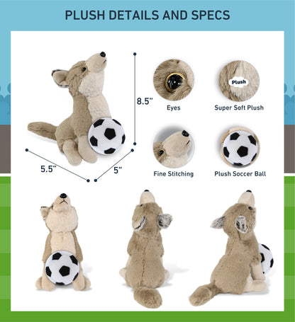 SUPER-SOFT PLUSH - HOWLING WOLF 8.5" WITH SOCCER PLUSH
