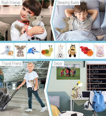 SUPER-SOFT PLUSH - HOWLING WOLF 8.5" WITH SOCCER PLUSH