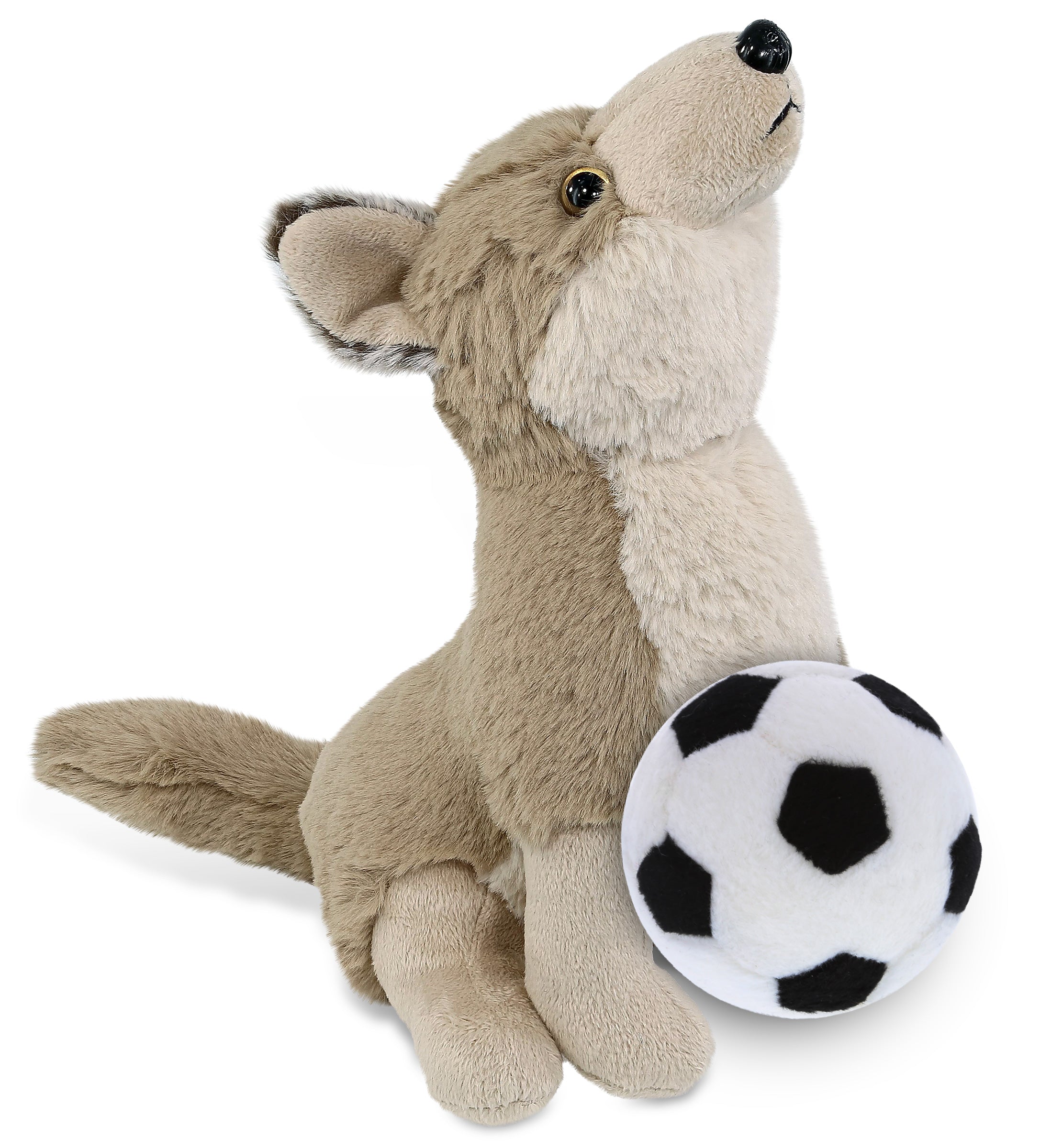 SUPER-SOFT PLUSH - HOWLING WOLF 8.5" WITH SOCCER PLUSH
