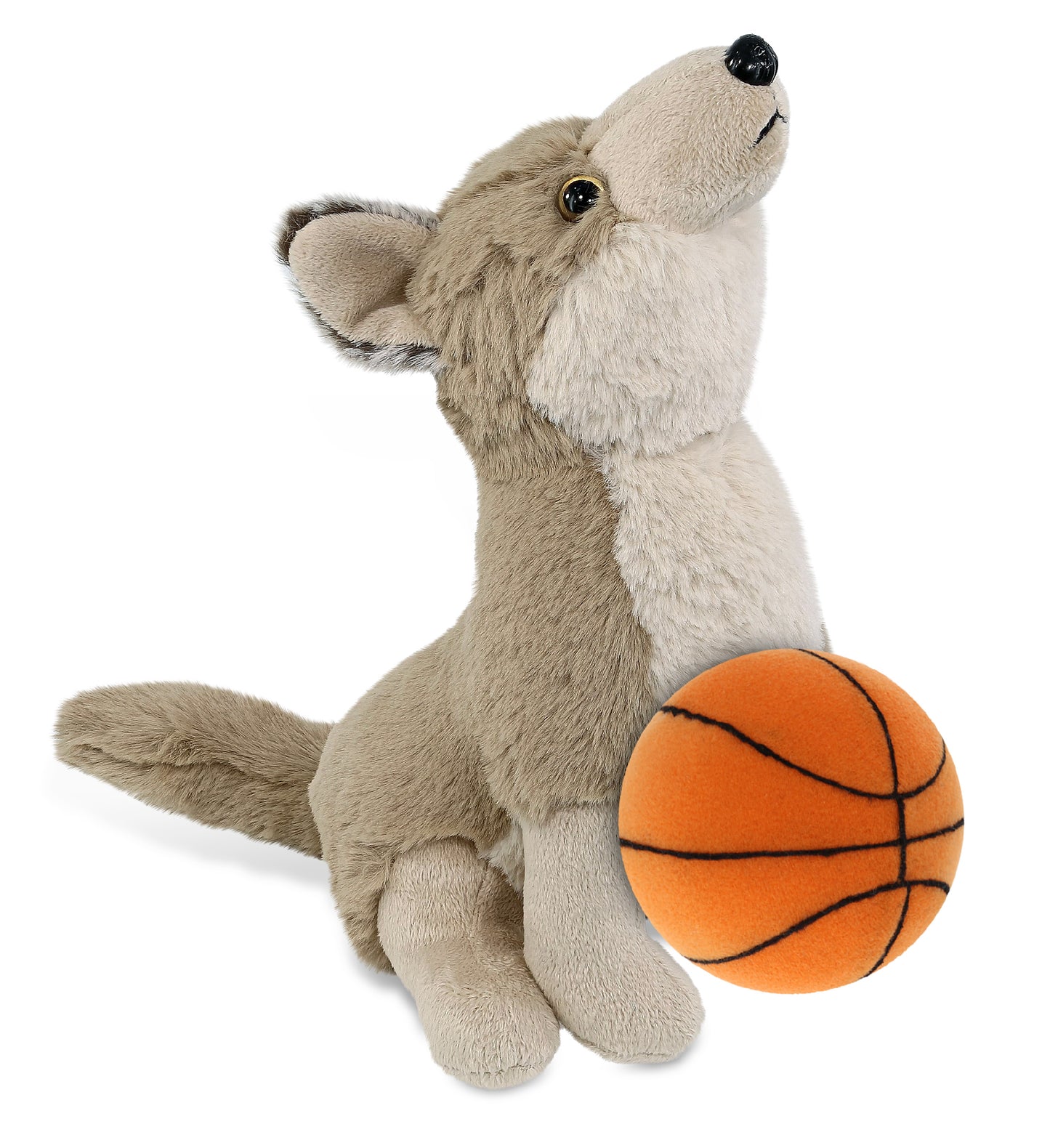SUPER-SOFT PLUSH - HOWLING WOLF 8.5" WITH BASKETBALL PLUSH