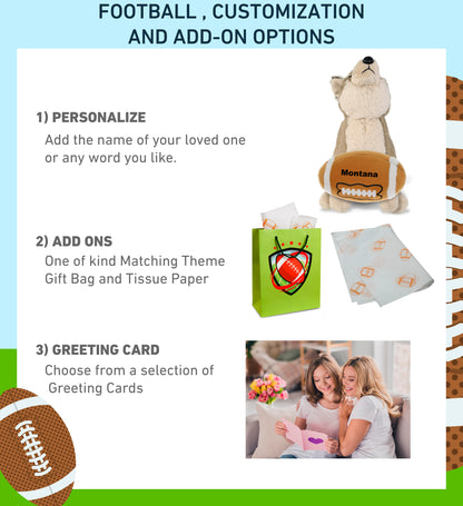 SUPER-SOFT PLUSH - HOWLING WOLF 8.5" WITH FOOTBALL PLUSH