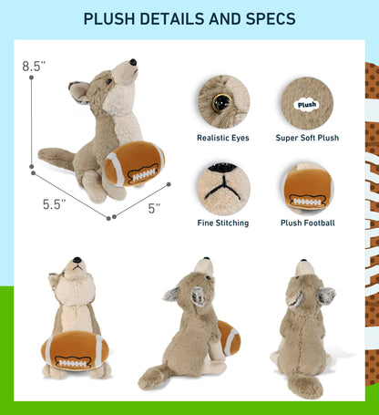 SUPER-SOFT PLUSH - HOWLING WOLF 8.5" WITH FOOTBALL PLUSH