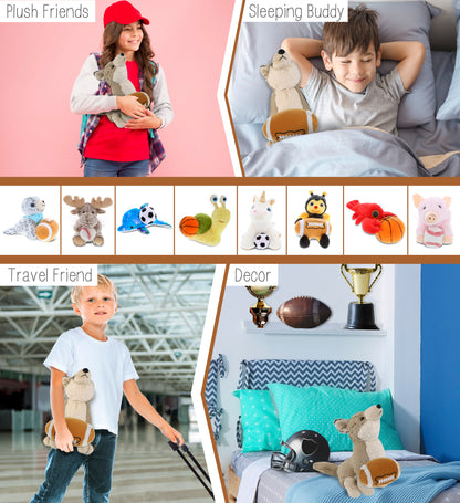 SUPER-SOFT PLUSH - HOWLING WOLF 8.5" WITH FOOTBALL PLUSH