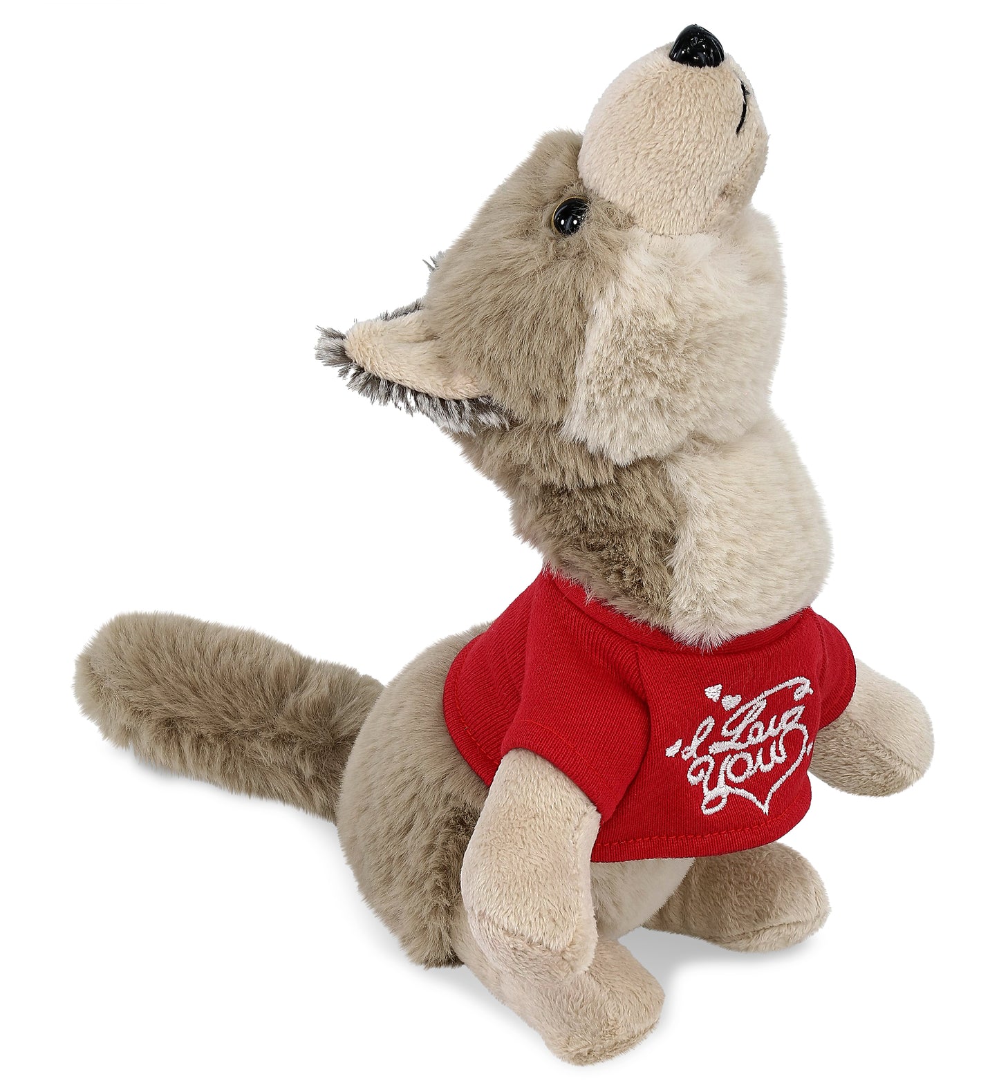 PLUSH I LOVE YOU RED SHIRT- SUPER-SOFT PLUSH - HOWLING WOLF 8.5"