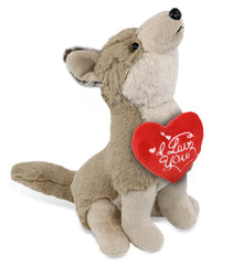 PLUSH I LOVE YOU RED HEART - SUPER-SOFT PLUSH - HOWLING WOLF 8.5"
