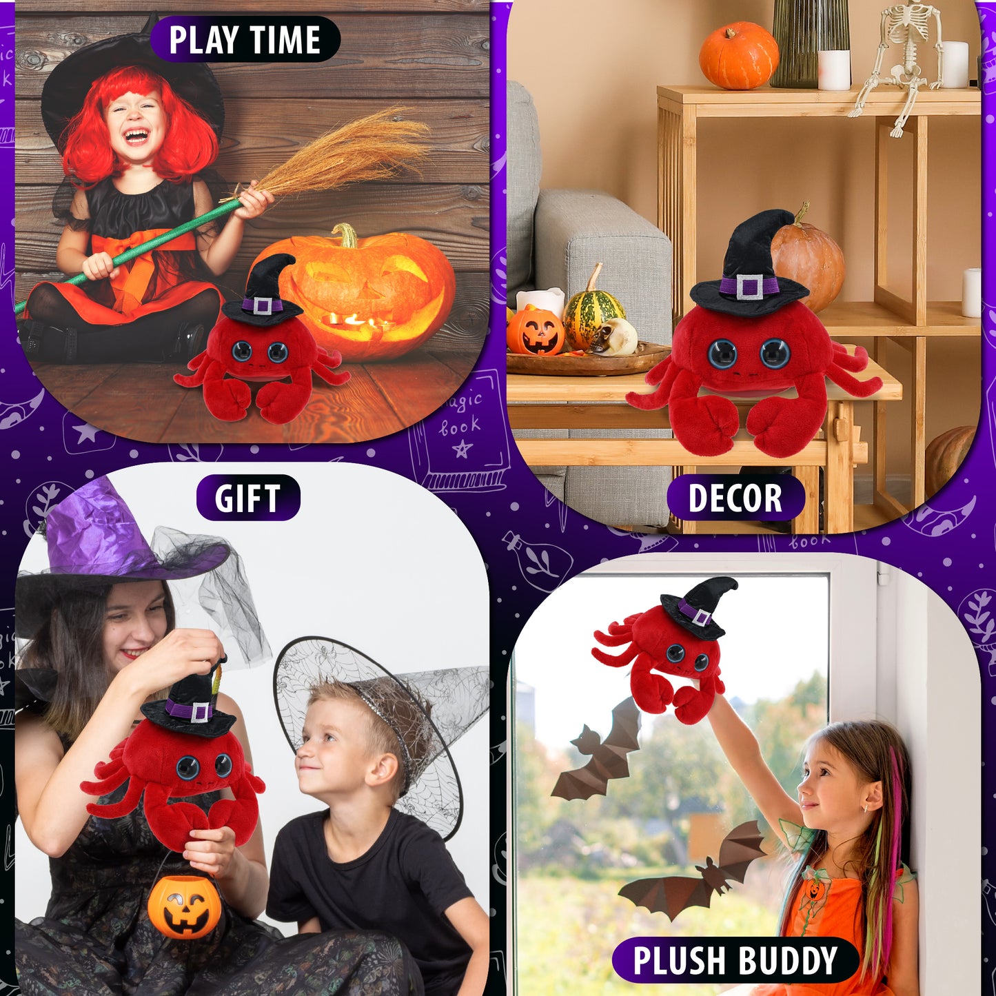 BIG EYE 6" PLUSH - RED CRAB WITCH