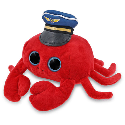 BIG EYE 6" PLUSH - RED CRAB WITH PILOT DRESS UP