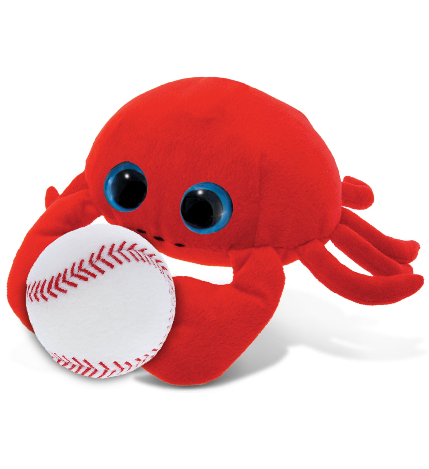 PLUSH BASEBALL - BIG EYE 6" PLUSH - RED CRAB