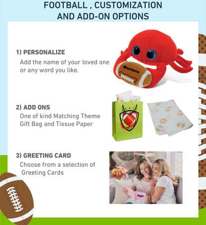 BIG EYE 6" PLUSH - RED CRAB With Football Plush