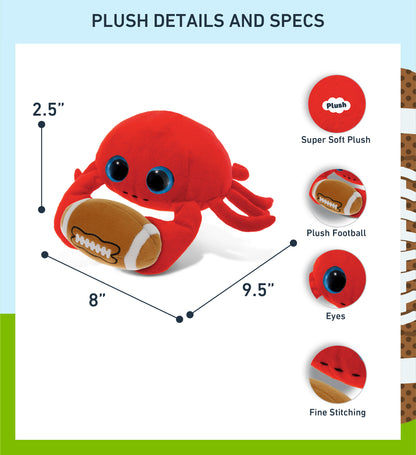 BIG EYE 6" PLUSH - RED CRAB With Football Plush