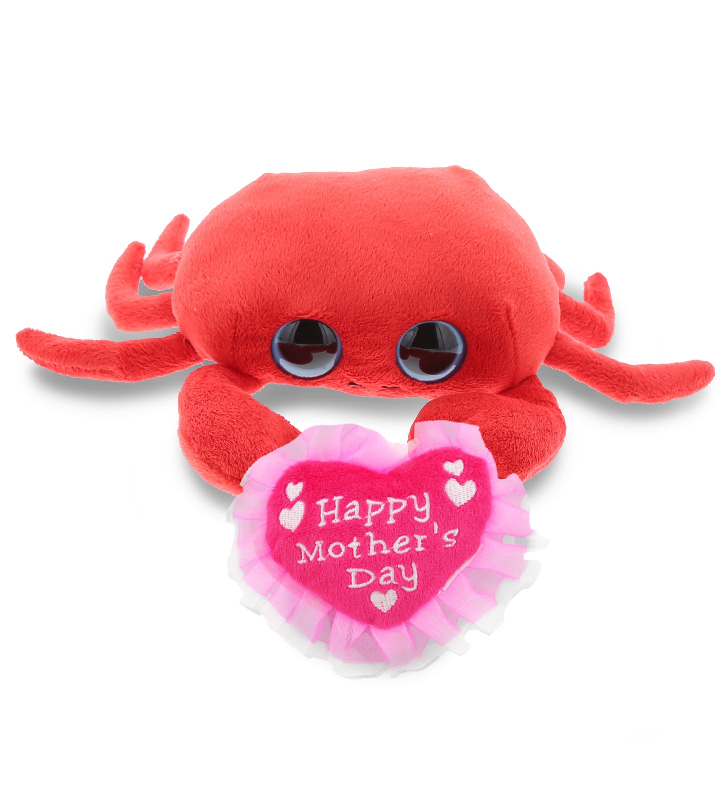 PLUSH MOTHERS DAY HEART - BIG EYE 6" PLUSH - RED CRAB