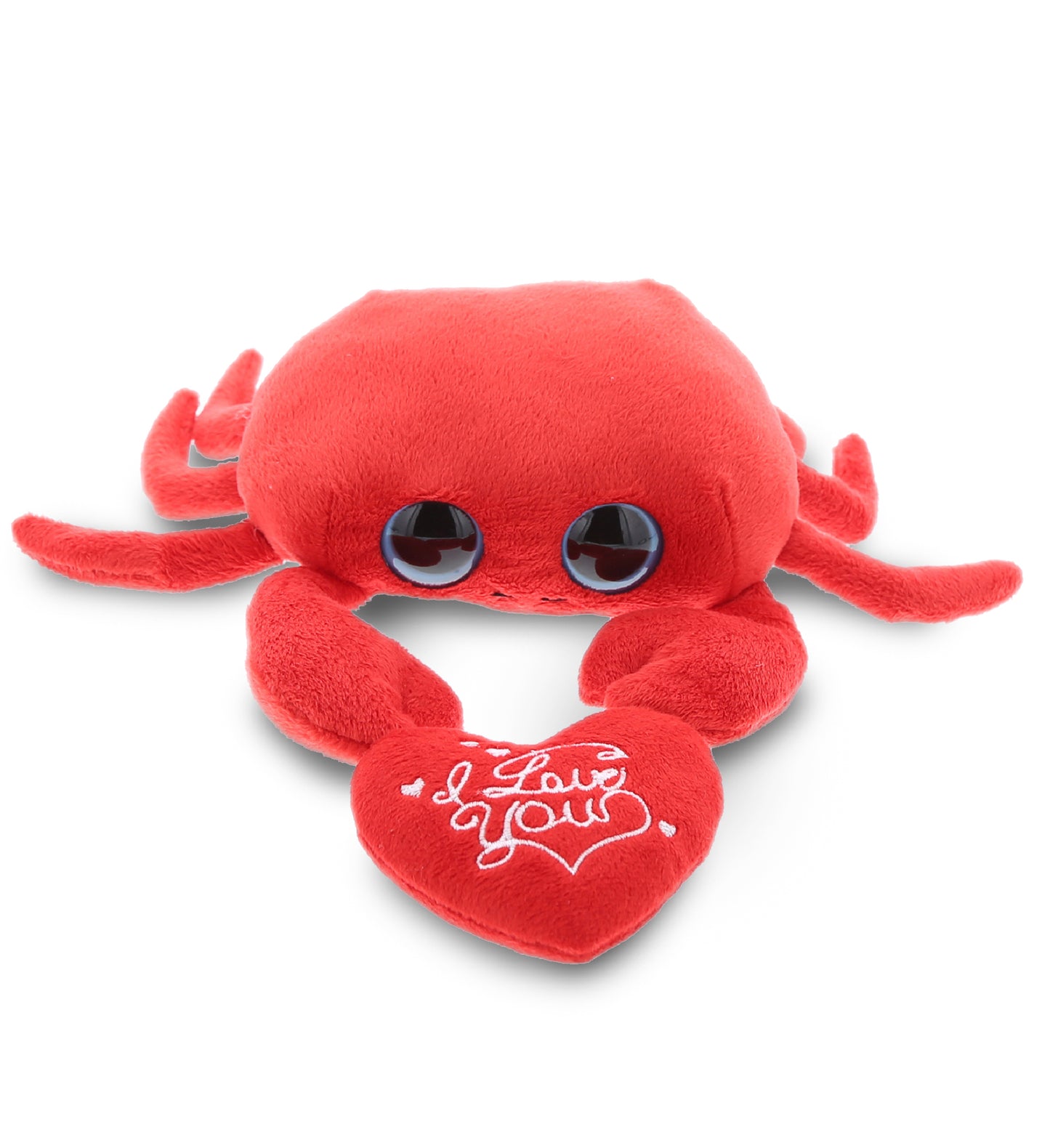 PLUSH I LOVE YOU RED HEART - BIG EYE 6" PLUSH - RED CRAB