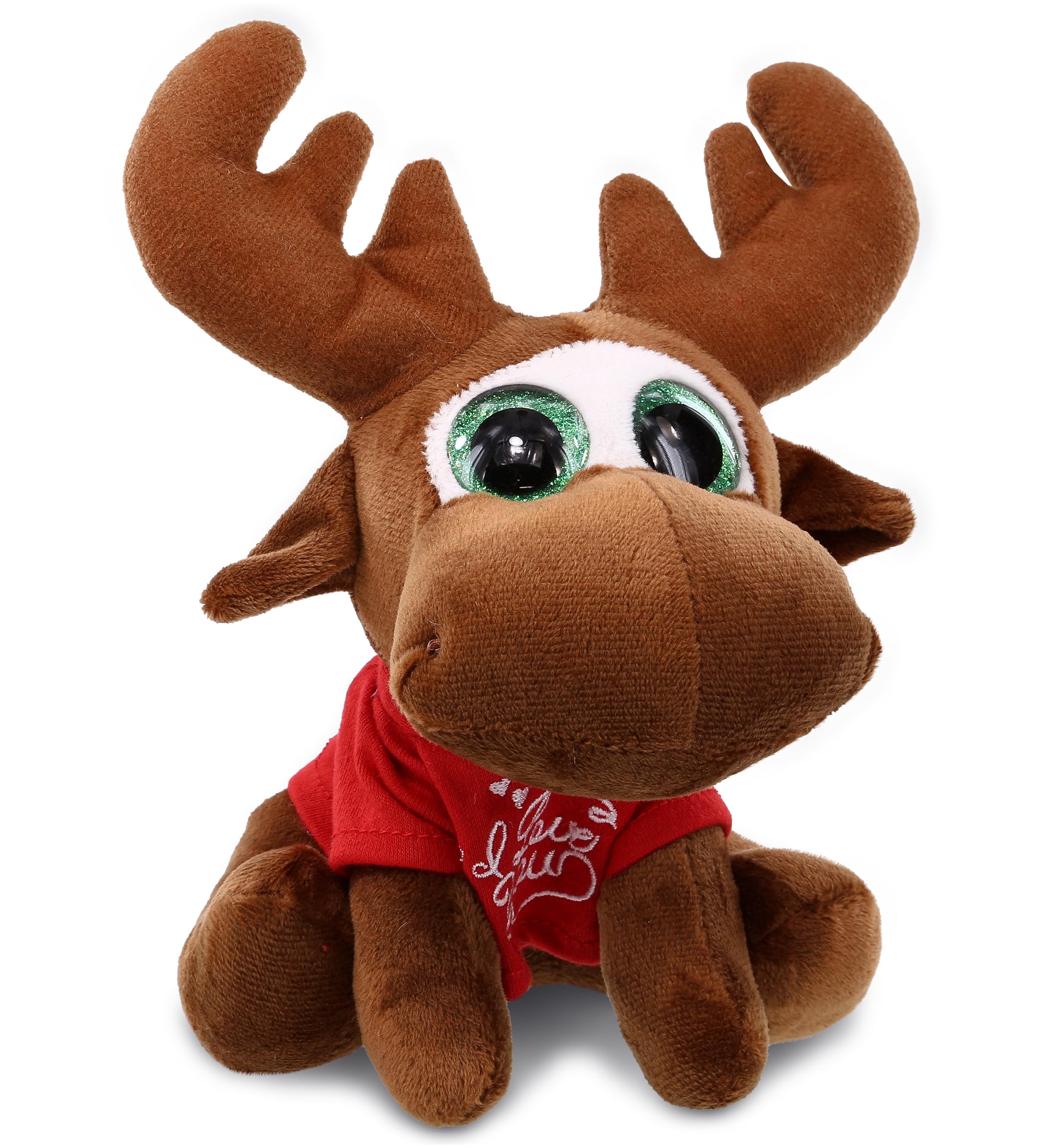 PLUSH I LOVE YOU RED SHIRT- SPARKLE EYES PLUSH - SMALL MOOSE