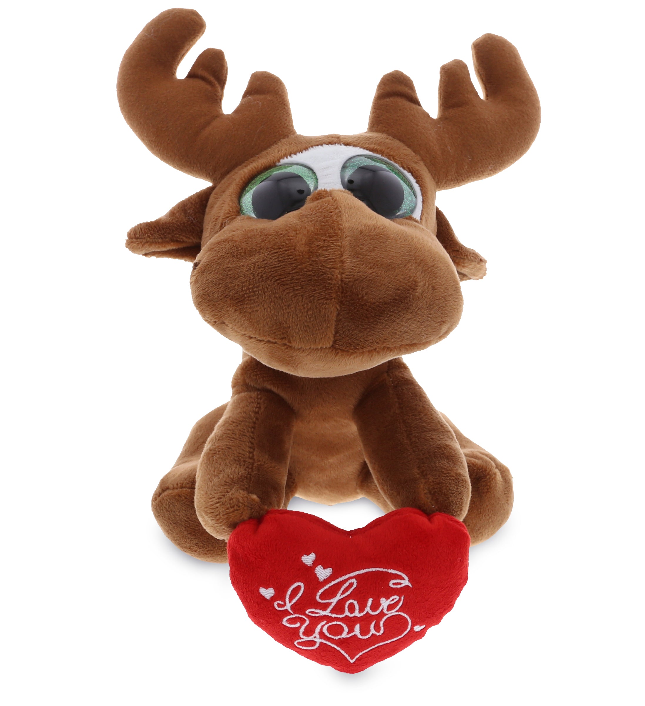PLUSH I LOVE YOU RED HEART - SPARKLE EYES PLUSH - SMALL MOOSE