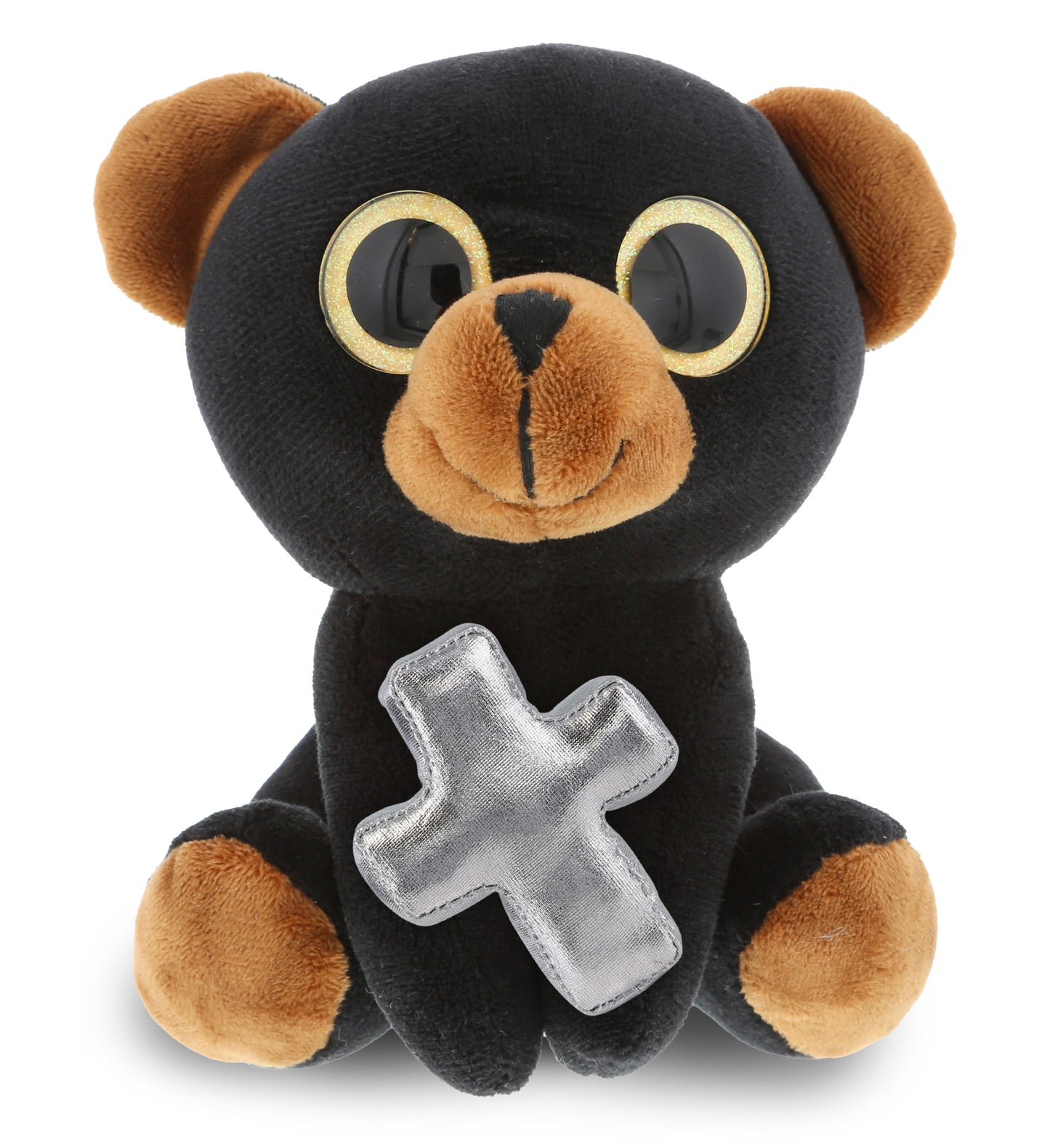 PLUSH CROSS - SPARKLE EYES PLUSH - LARGE BLACK BEAR