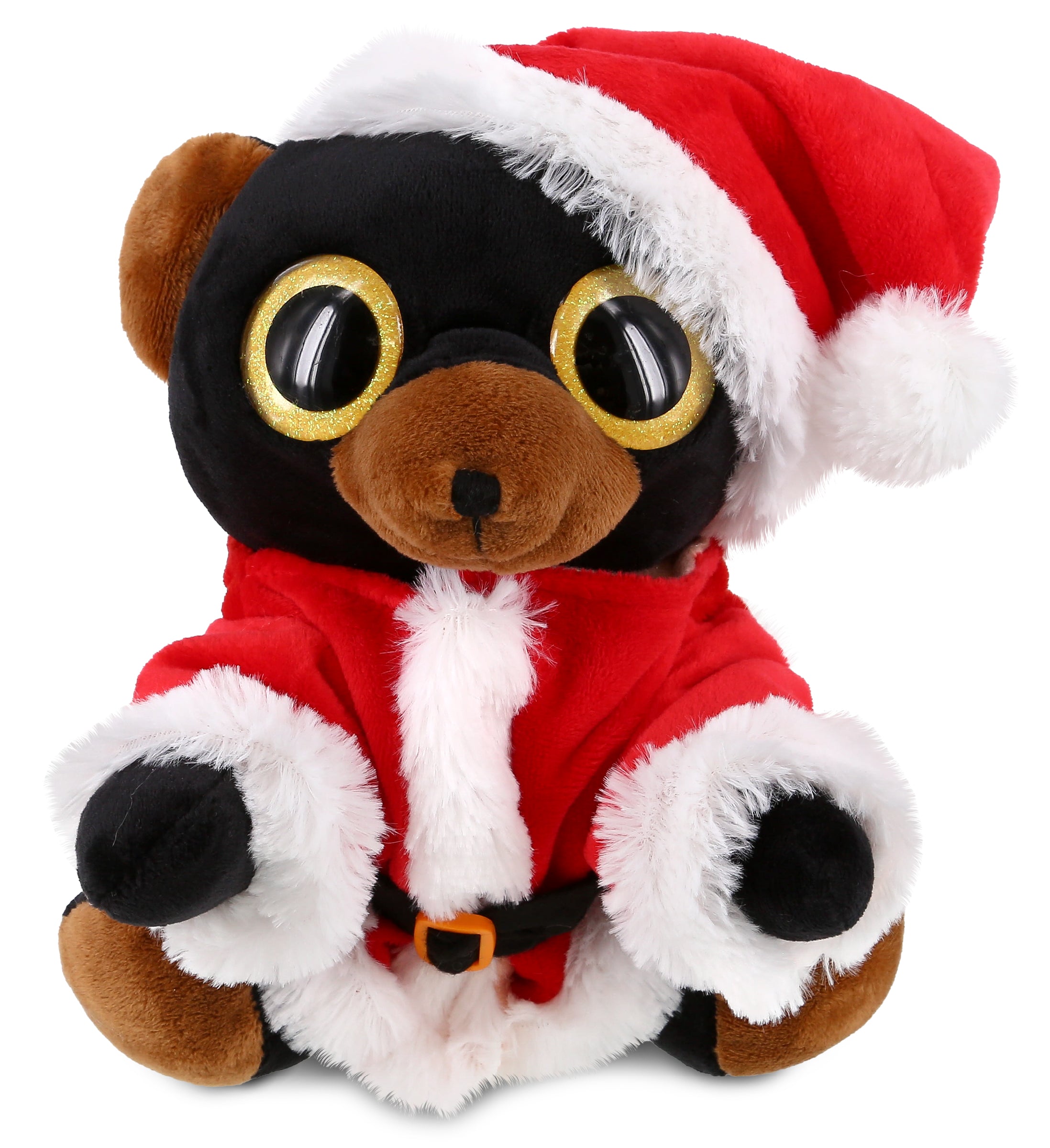 PLUSH SANTA - SPARKLE EYES PLUSH - LARGE BLACK BEAR