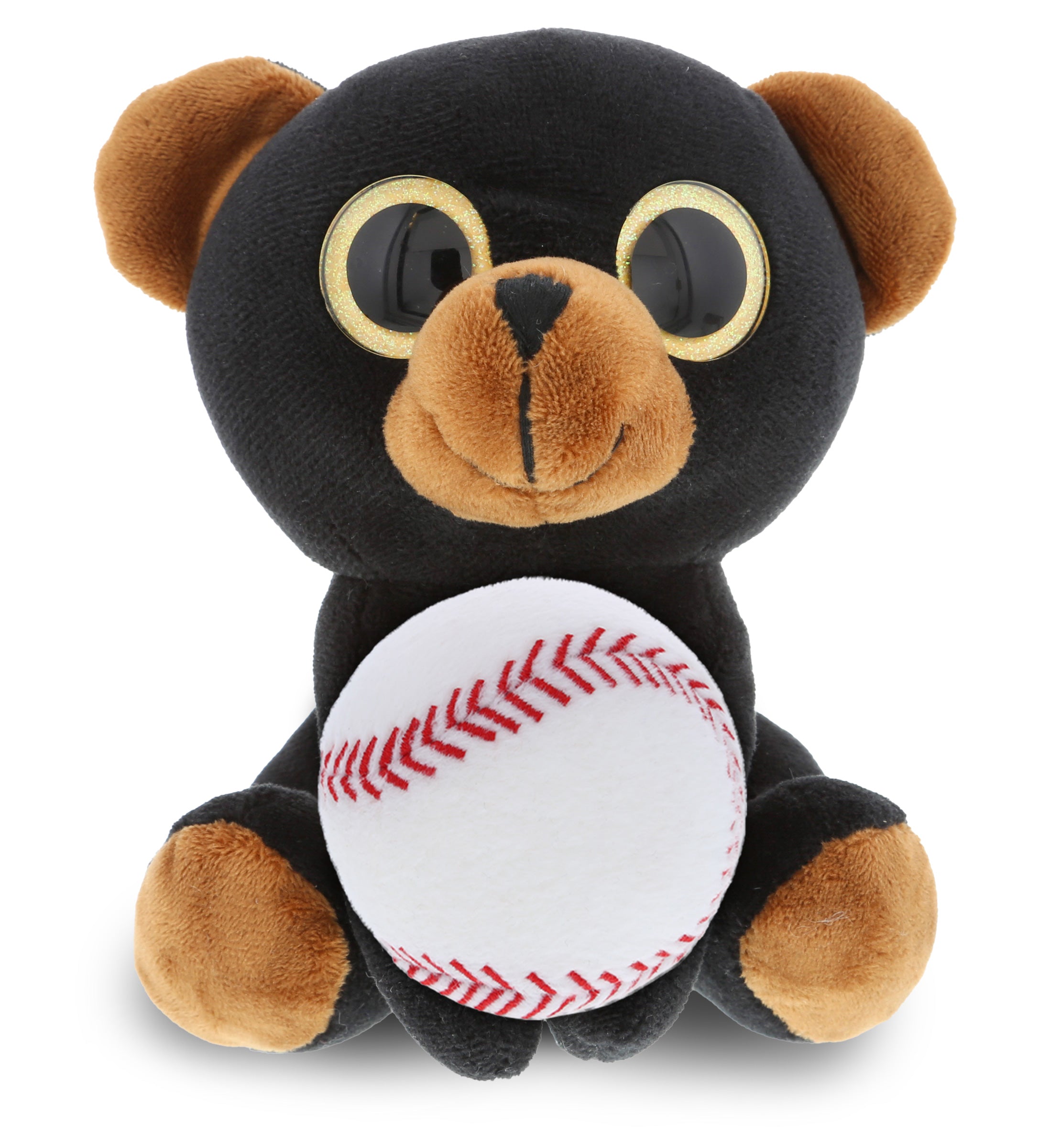 PLUSH BASEBALL - SPARKLE EYES PLUSH - LARGE BLACK BEAR