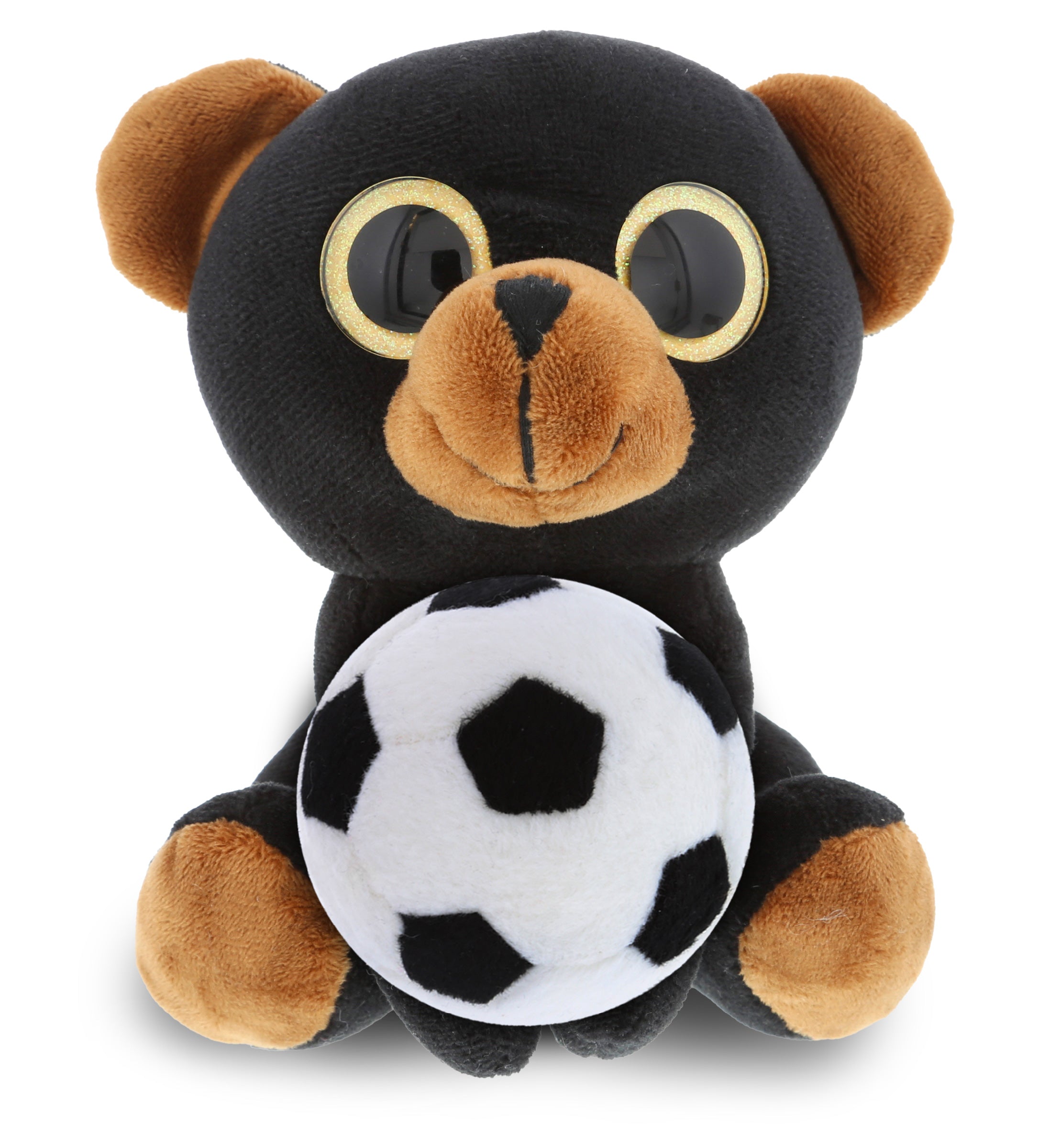 PLUSH SOCCER BALL - SPARKLE EYES PLUSH - LARGE BLACK BEAR