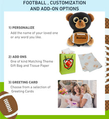 SPARKLE EYES PLUSH - LARGE BLACK BEAR With Football Plush