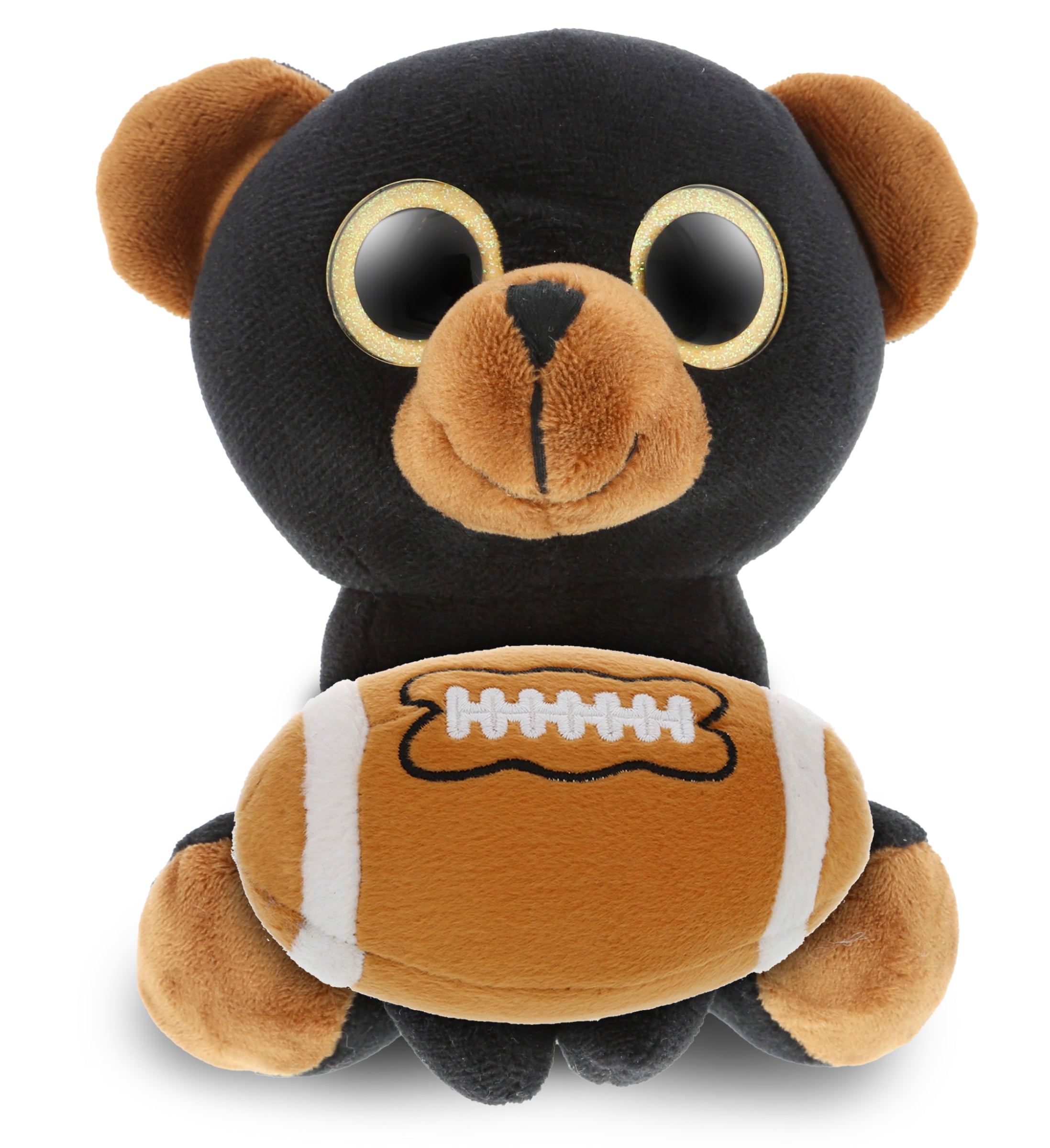 SPARKLE EYES PLUSH - LARGE BLACK BEAR With Football Plush