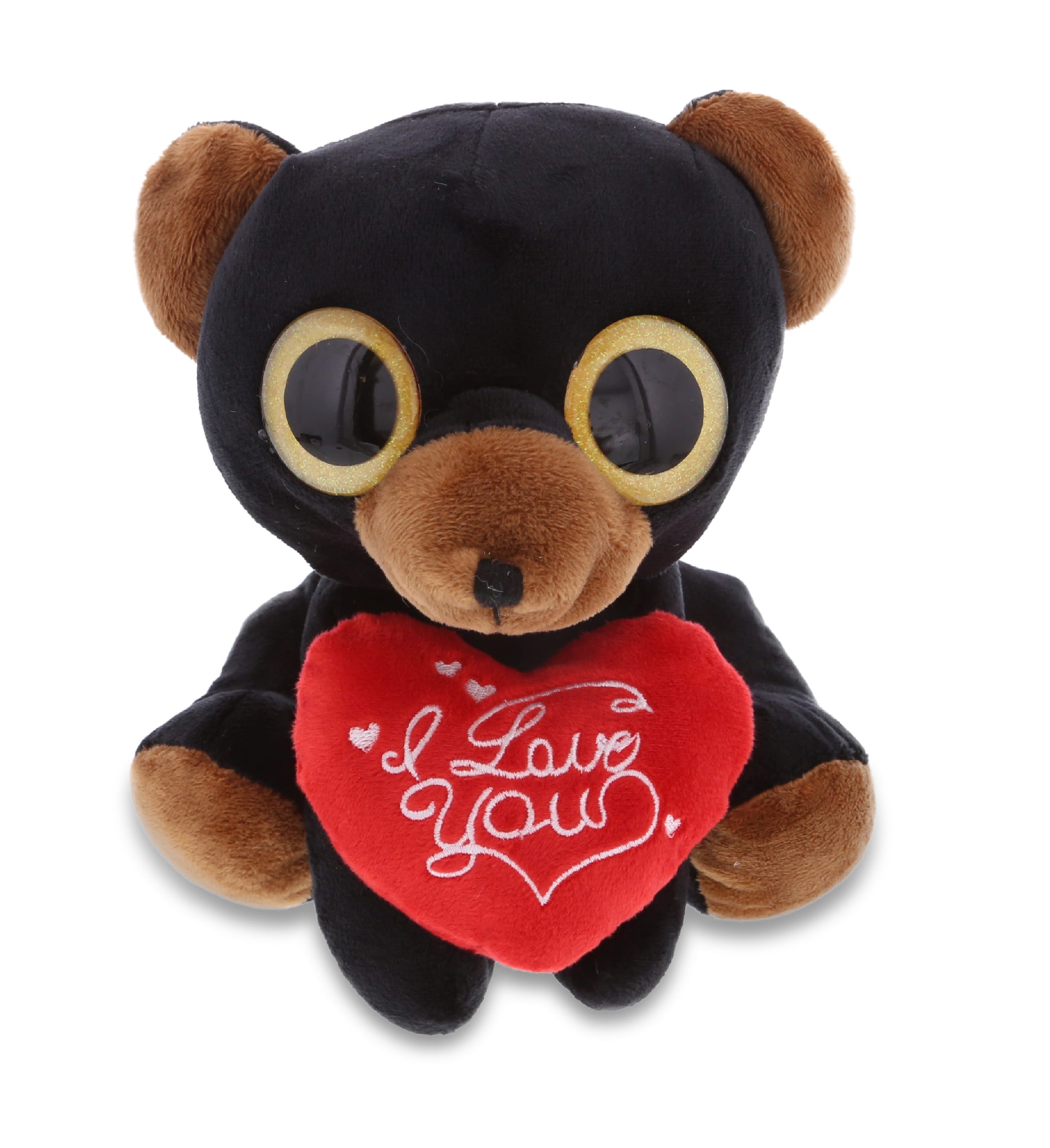 PLUSH I LOVE YOU RED HEART - SPARKLE EYES PLUSH - LARGE BLACK BEAR