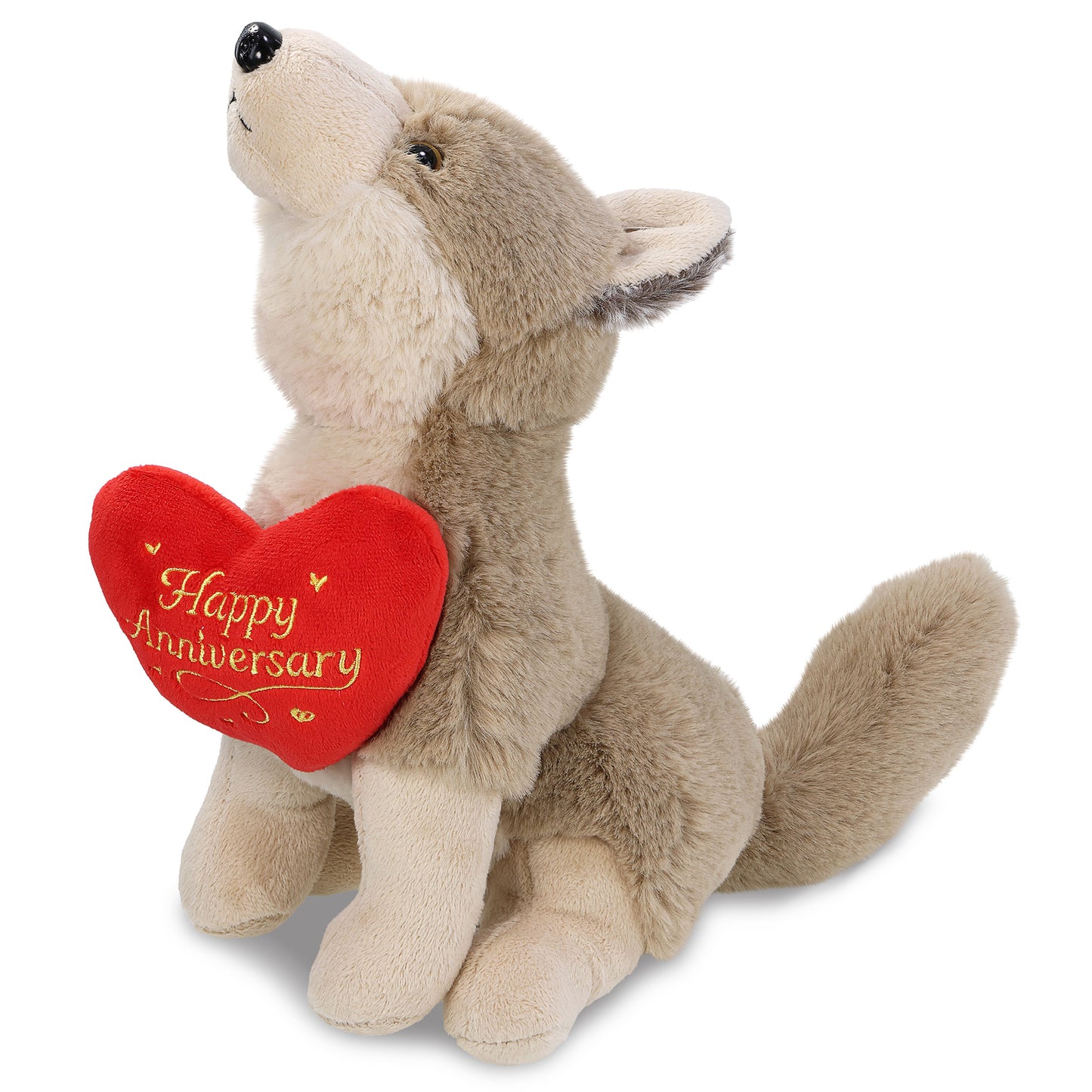 SUPER-SOFT PLUSH - HOWLING WOLF 10.5" WITH HAPPY ANNIVERSARY HEART