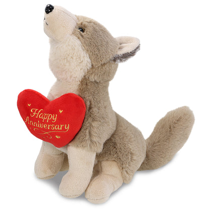 SUPER-SOFT PLUSH - HOWLING WOLF 10.5" WITH HAPPY ANNIVERSARY HEART