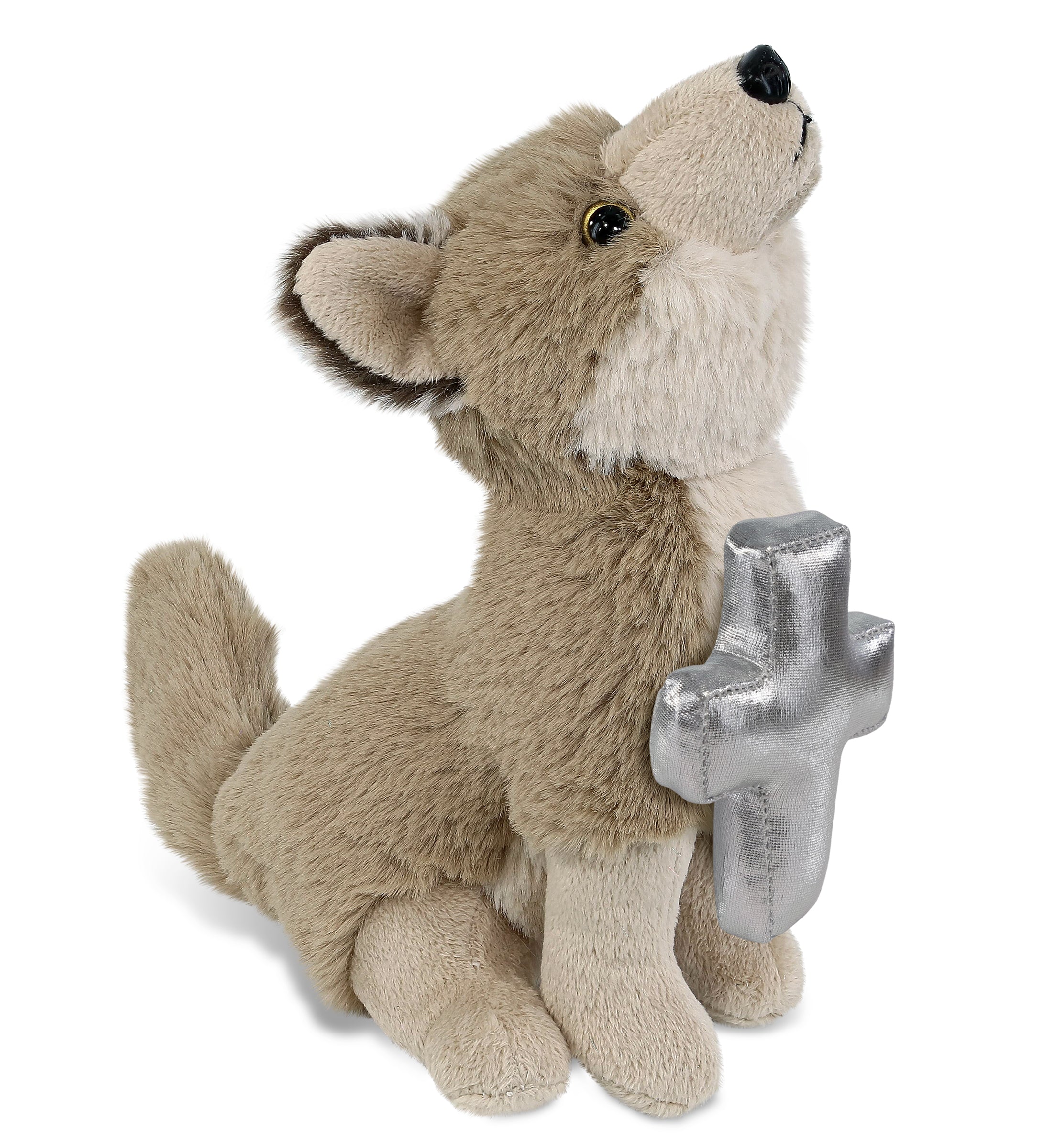 PLUSH CROSS - SUPER-SOFT PLUSH - HOWLING WOLF 10.5"