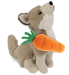 DolliBu Happy Easter Super Soft Plush Howling Wolf with Carrot - 10.5 Inches