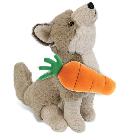 DolliBu Happy Easter Super Soft Plush Howling Wolf with Carrot - 10.5 Inches