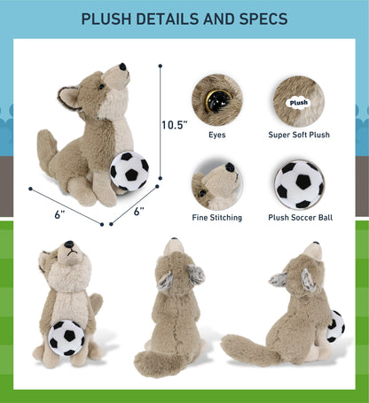 SUPER-SOFT PLUSH - HOWLING WOLF 10.5" WITH SOCCER PLUSH