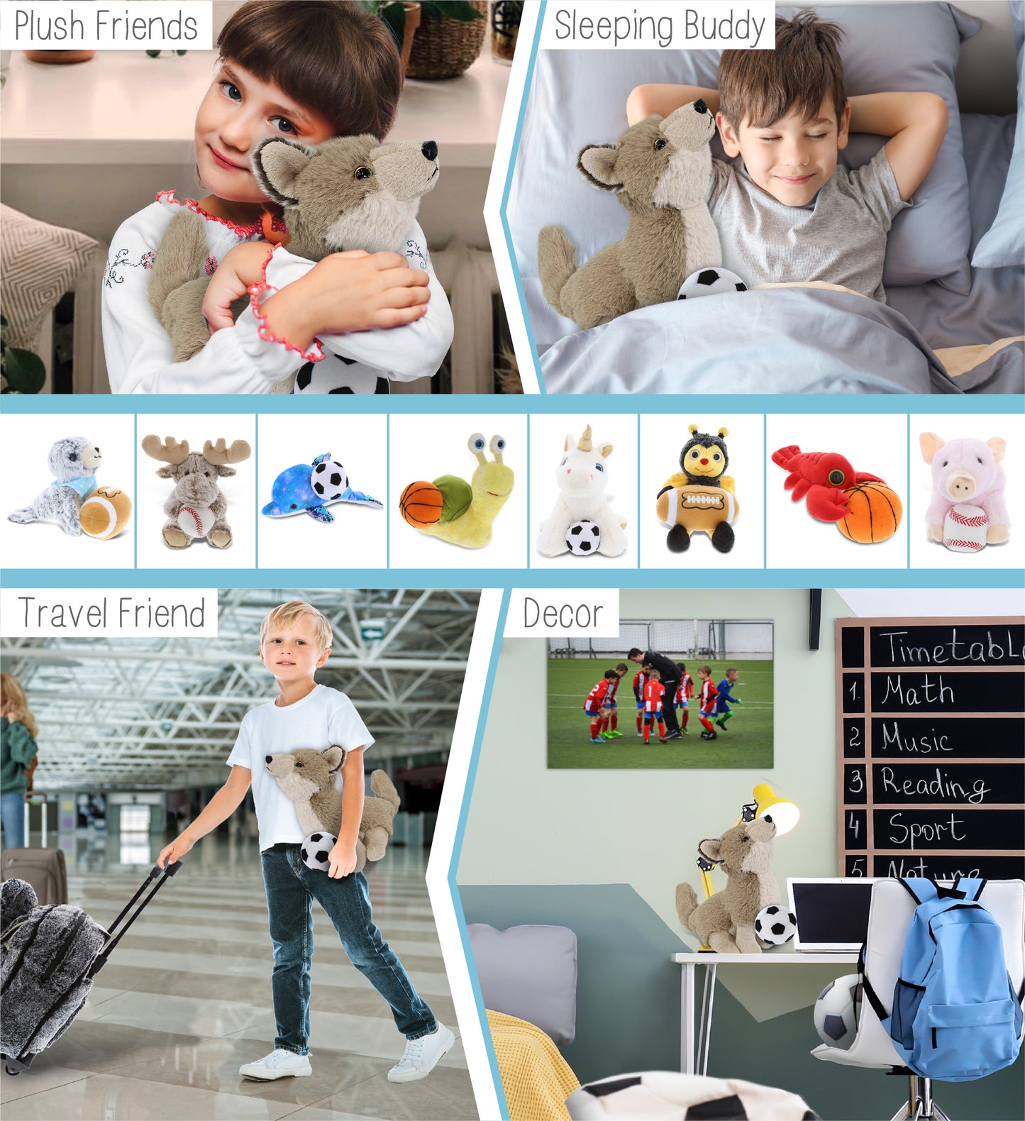 SUPER-SOFT PLUSH - HOWLING WOLF 10.5" WITH SOCCER PLUSH