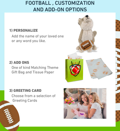 SUPER-SOFT PLUSH - HOWLING WOLF 10.5" WITH FOOTBALL PLUSH