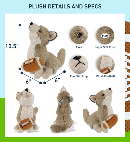 SUPER-SOFT PLUSH - HOWLING WOLF 10.5" WITH FOOTBALL PLUSH