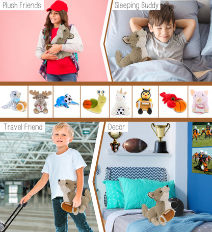 SUPER-SOFT PLUSH - HOWLING WOLF 10.5" WITH FOOTBALL PLUSH