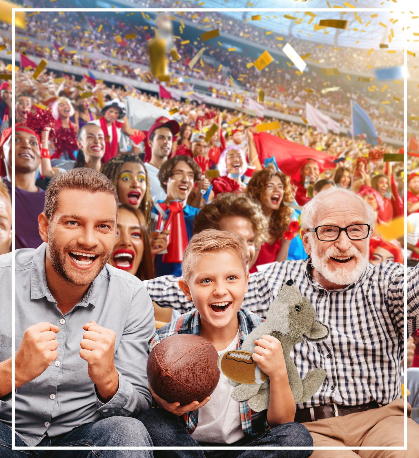 SUPER-SOFT PLUSH - HOWLING WOLF 10.5" WITH FOOTBALL PLUSH