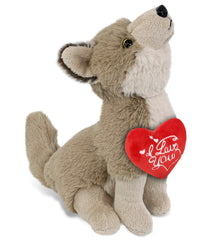 PLUSH I LOVE YOU RED HEART - SUPER-SOFT PLUSH - HOWLING WOLF 10.5"