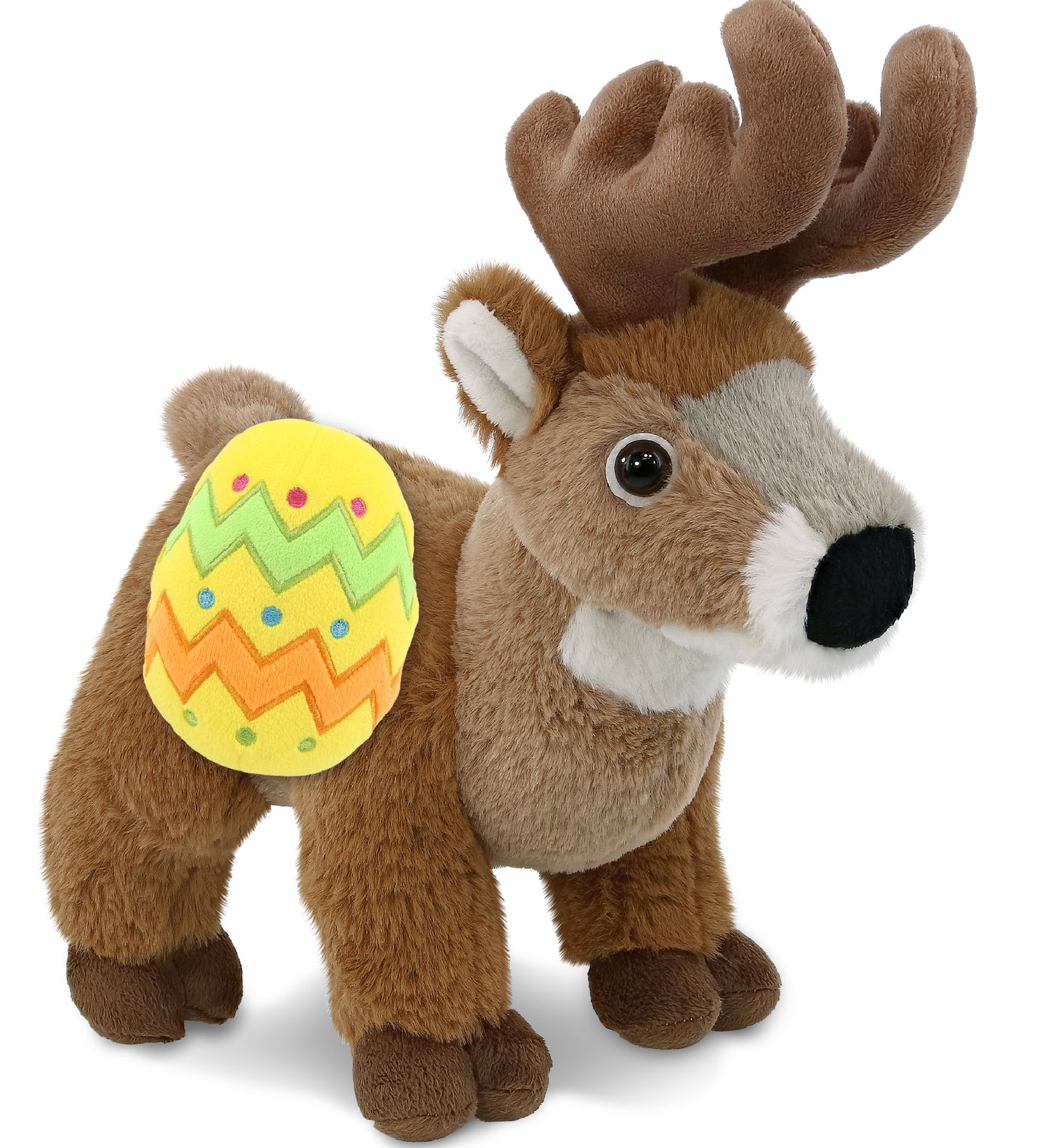 DolliBu Super Soft Standing Deer with Yellow Easter Egg Plush Toy - 9 Inches