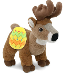DolliBu Super Soft Standing Deer with Yellow Easter Egg Plush Toy - 9 Inches