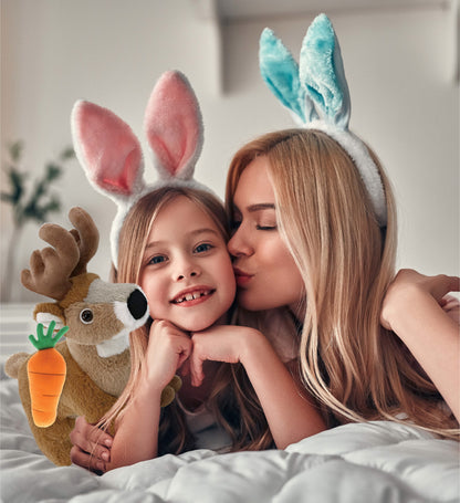 DolliBu Happy Easter Super Soft Plush Standing Deer with Carrot - 9 Inches