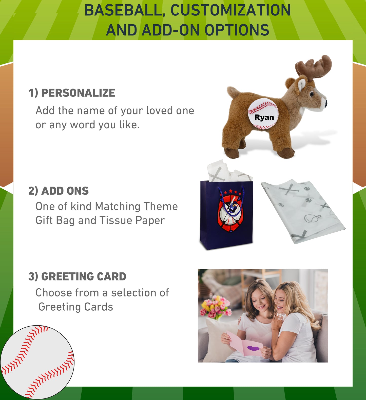 SUPER-SOFT PLUSH - STANDING DEER 9" WITH BASEBALL PLUSH