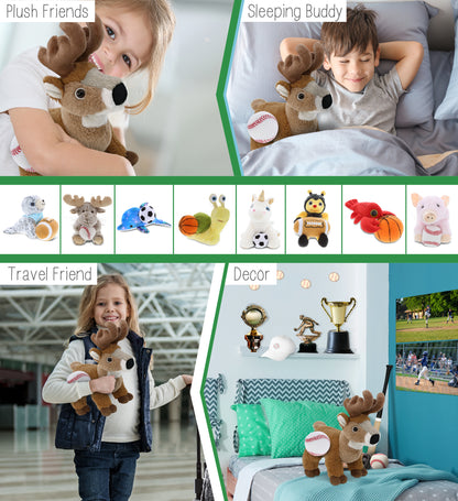 SUPER-SOFT PLUSH - STANDING DEER 9" WITH BASEBALL PLUSH