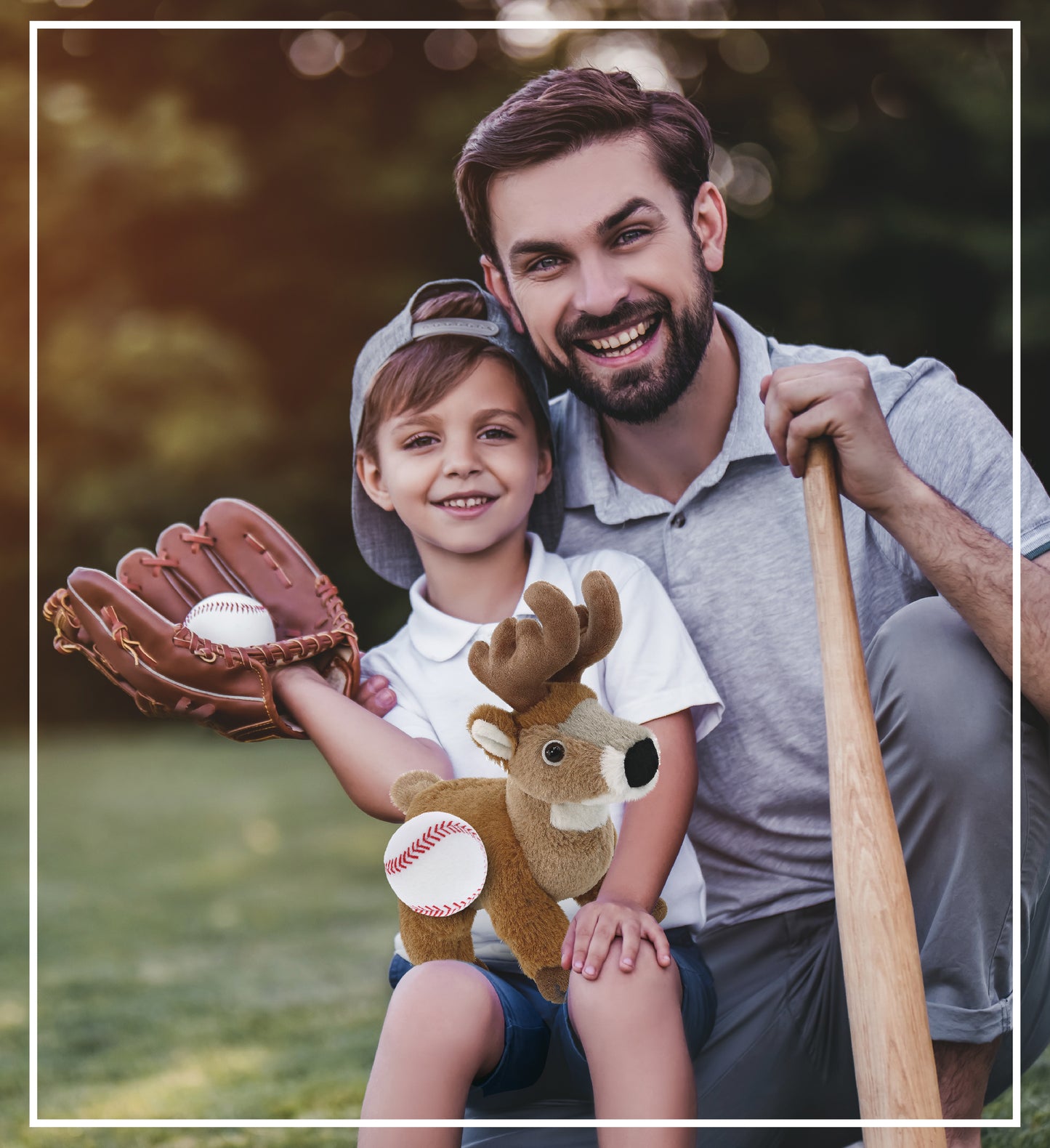 SUPER-SOFT PLUSH - STANDING DEER 9" WITH BASEBALL PLUSH