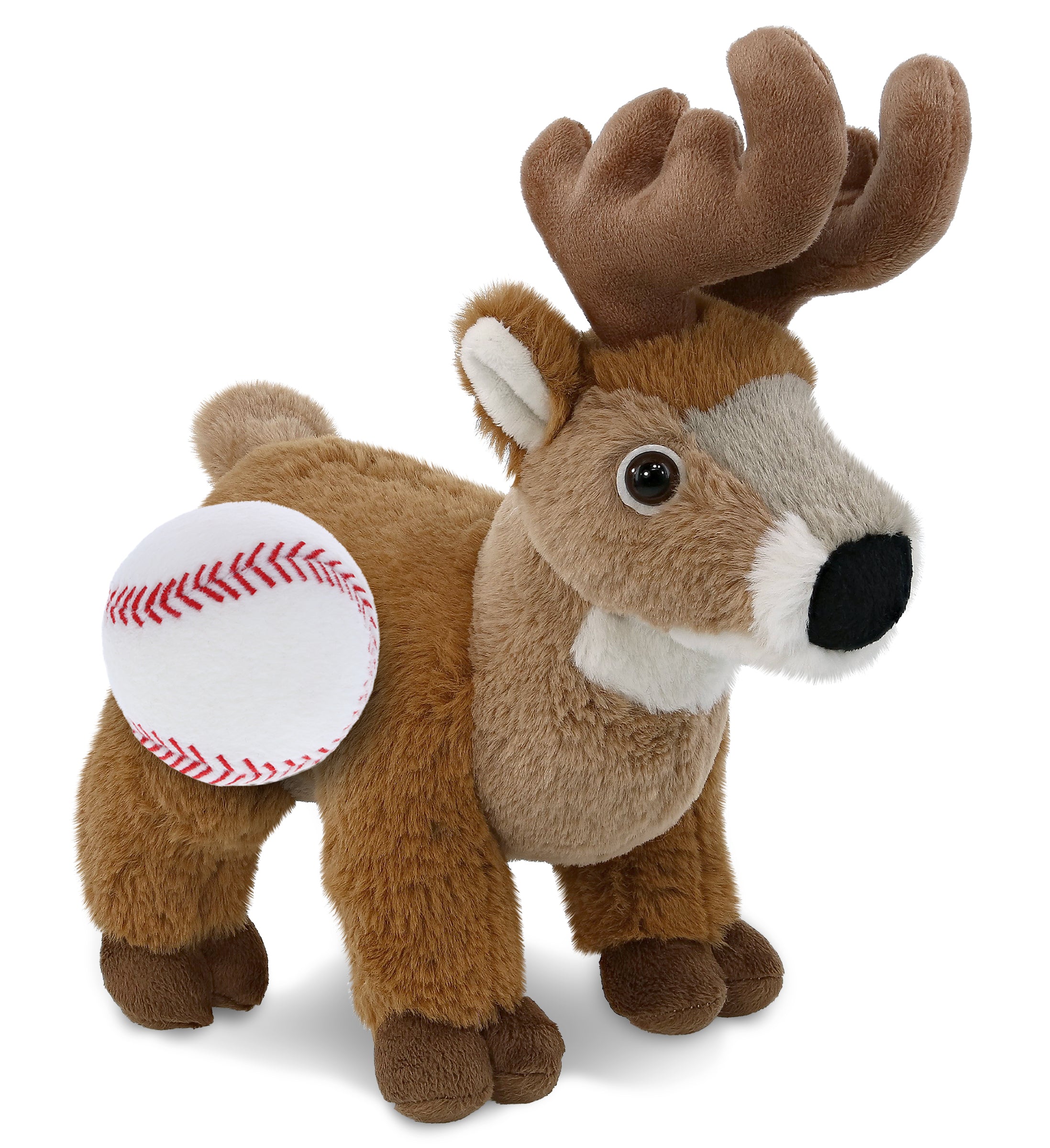 SUPER-SOFT PLUSH - STANDING DEER 9" WITH BASEBALL PLUSH